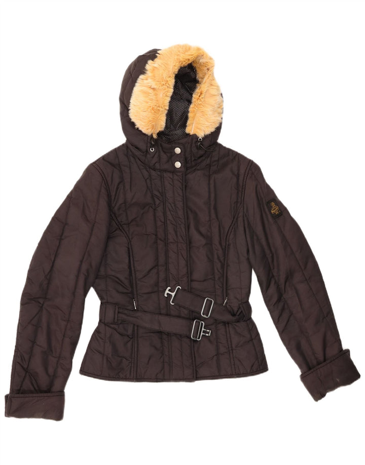 REFRIGIWEAR Wattierte Damenjacke mit Kapuze, UK 14, Mittelschwarz, Polyamid