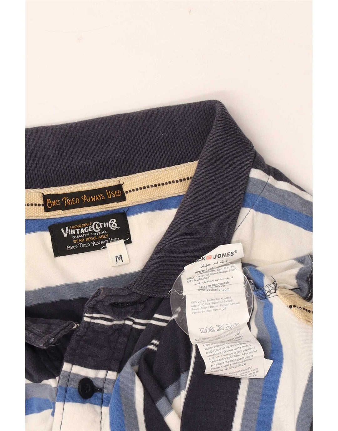 Jack & Jones Herren-Poloshirt, mittelgroß, mehrfarbig, gestreift, Baumwolle