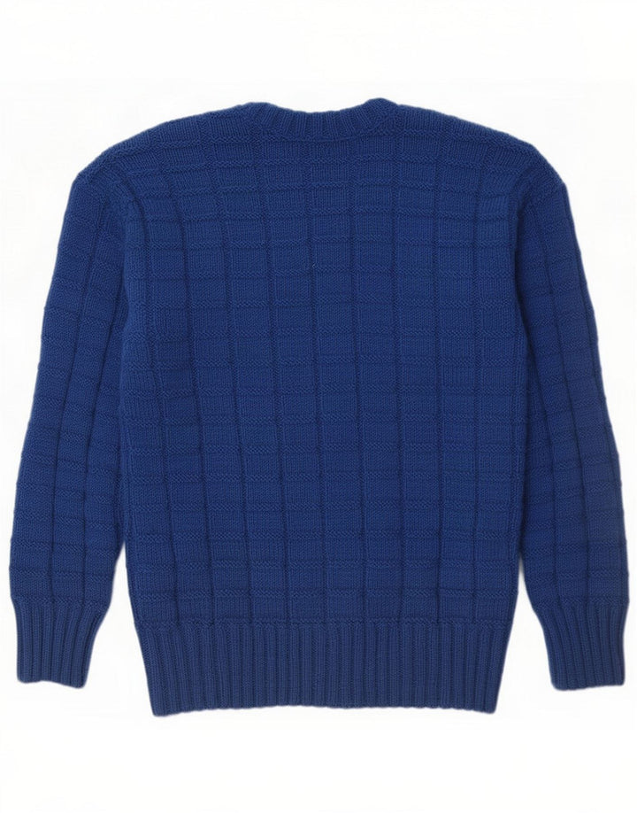Vintage Herren-Pullover mit V-Ausschnitt, klein, Blau