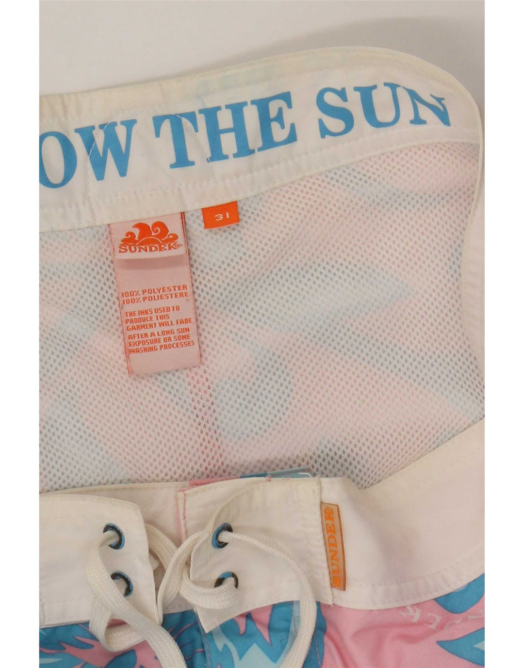 Sundek Mens Graphic Swimming Shorts Medium  Pink Floral Polyester