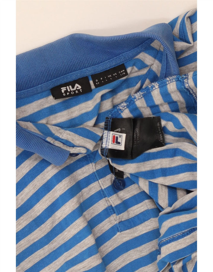 Fila Herren-Poloshirt, groß, blau gestreift, Baumwolle