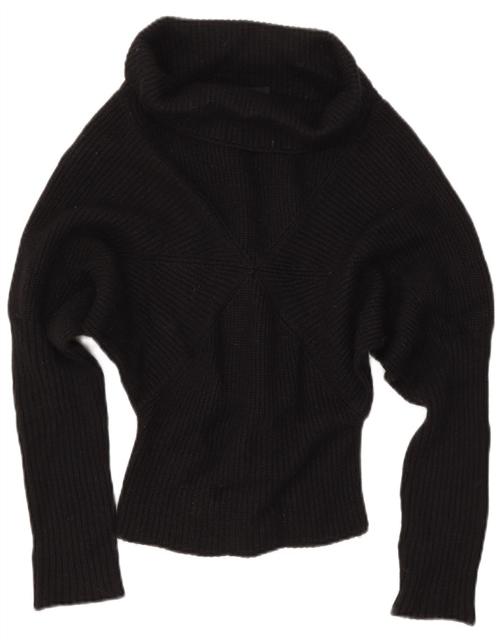 Stefanel Rollkragenpullover für Damen, UK 6, XS, schwarze Wolle