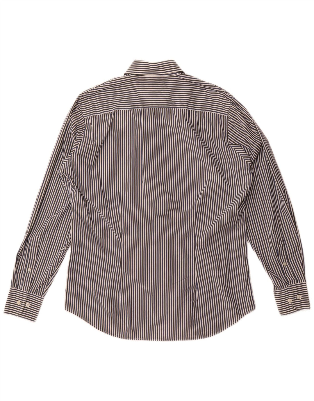 Fred Perry Herren-Hemd mit schmaler Passform, mittelmarineblaue Nadelstreifen-Baumwolle