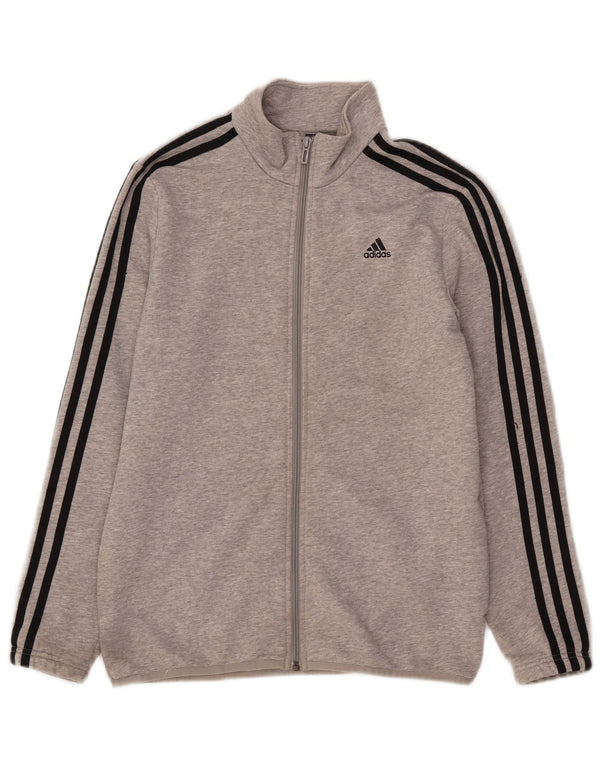Adidas Jungen-Trainingsanzug-Top-Jacke, 13–14 Jahre, graue Baumwolle