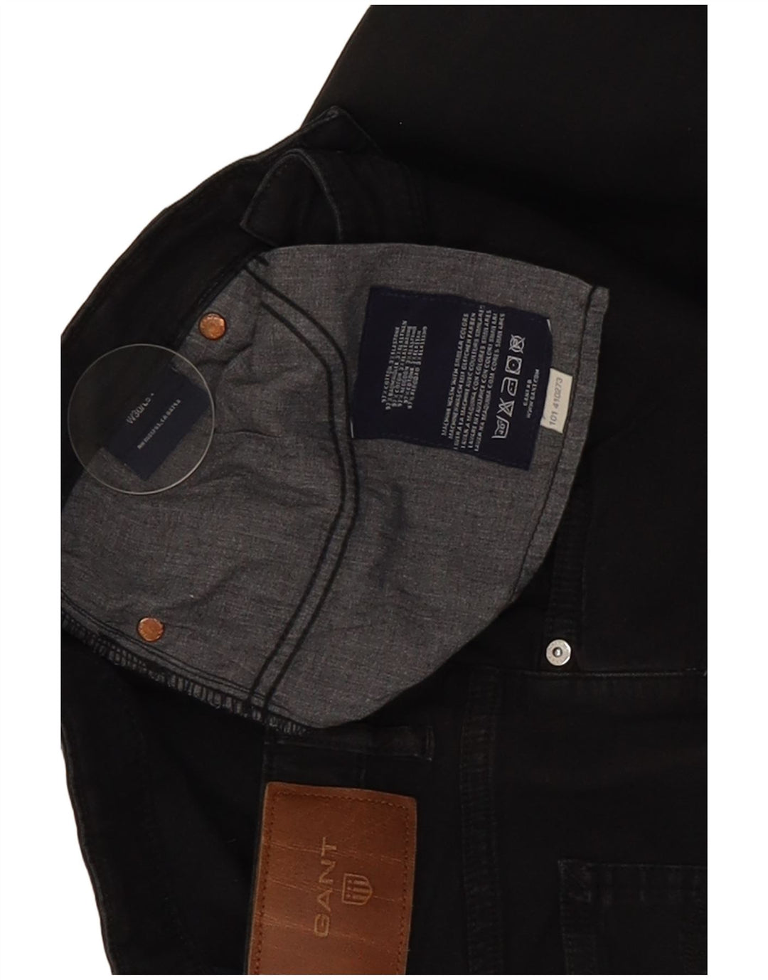 Gant Damen Straight Jeans W30 L27 Schwarze Baumwolle