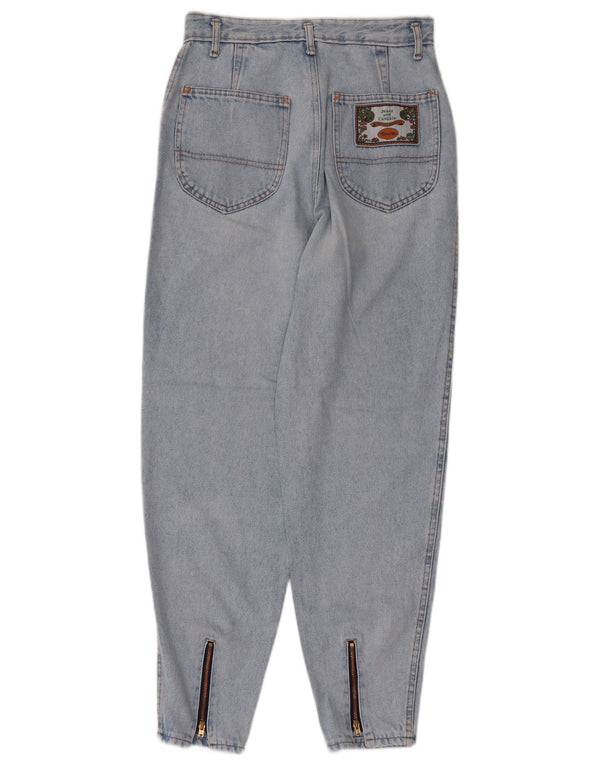 VINTAGE Damen High Waist Tapered Jeans W29 L27 Blau