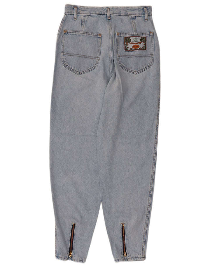 VINTAGE Damen High Waist Tapered Jeans W29 L27 Blau