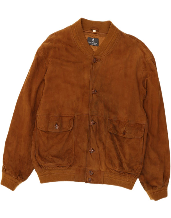 Vintage Herren Wildleder Bomberjacke IT 54 2XL Braunes Leder