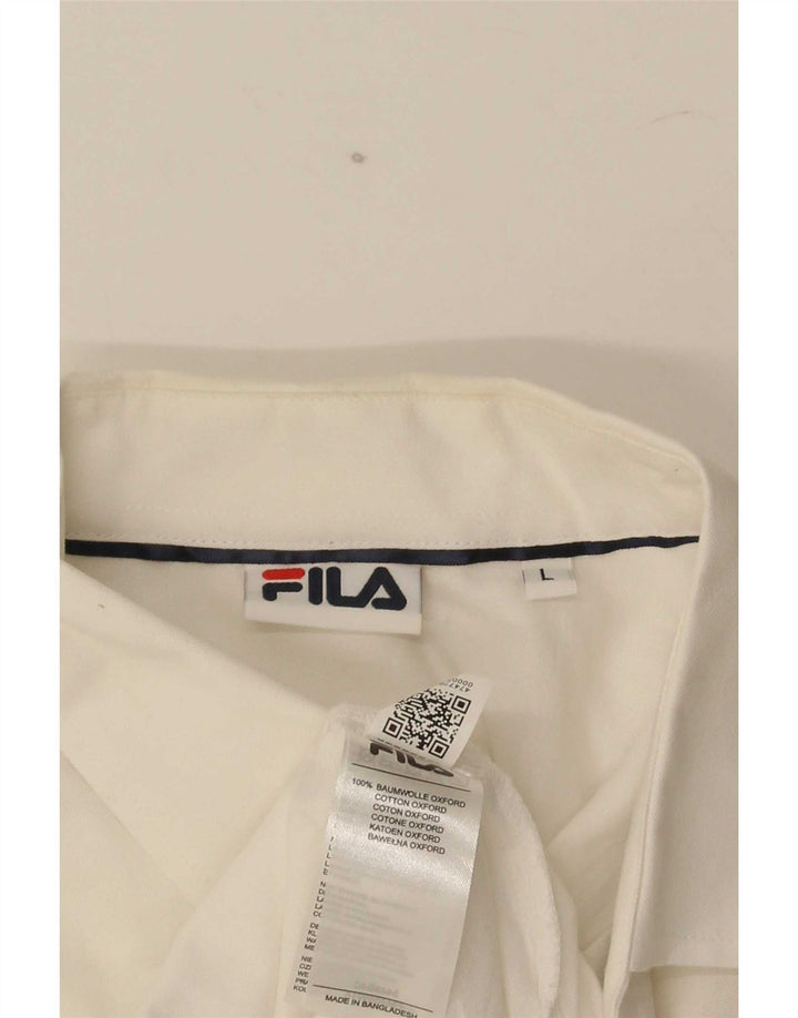Fila Herren-Hemd, groß, aus weißer Baumwolle