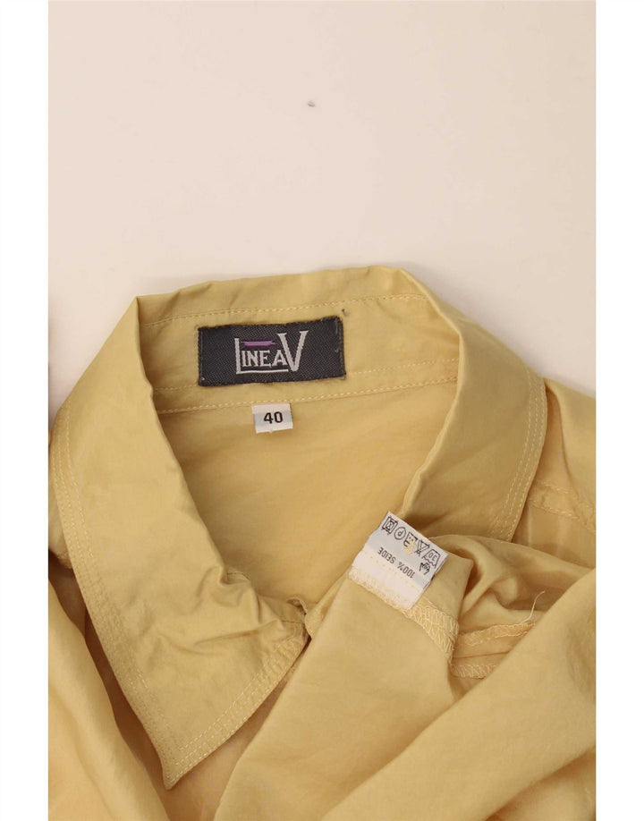 LINEAV Damen-Hemdbluse in Übergröße, EU 40, mittelgelbe Seide