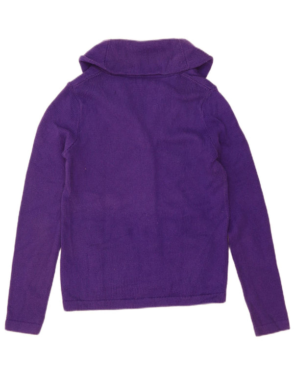 Ralph Lauren Damen-Cardigan-Pullover UK 10 Small Lila Baumwolle