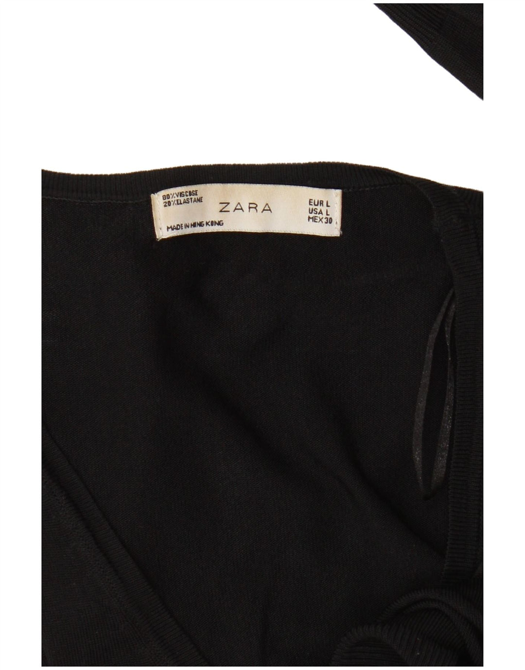 Zara Damen Basic Crop Cardigan Top UK 14 Große schwarze Viskose