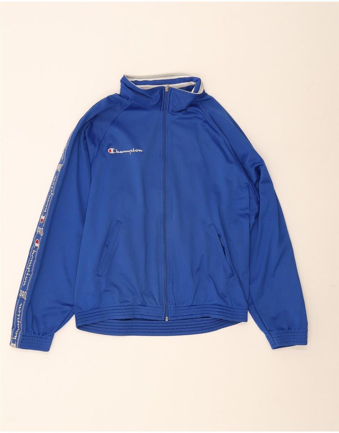 Champion Herren-Trainingsanzugoberteil mit Grafik, mittelblau, Farbblock