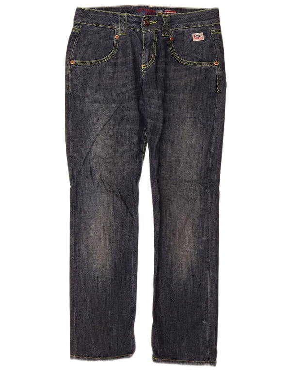 Roy Rogers Damen-Jeans mit niedriger Taille und geradem Bund, W27 L30, marineblaue Baumwolle