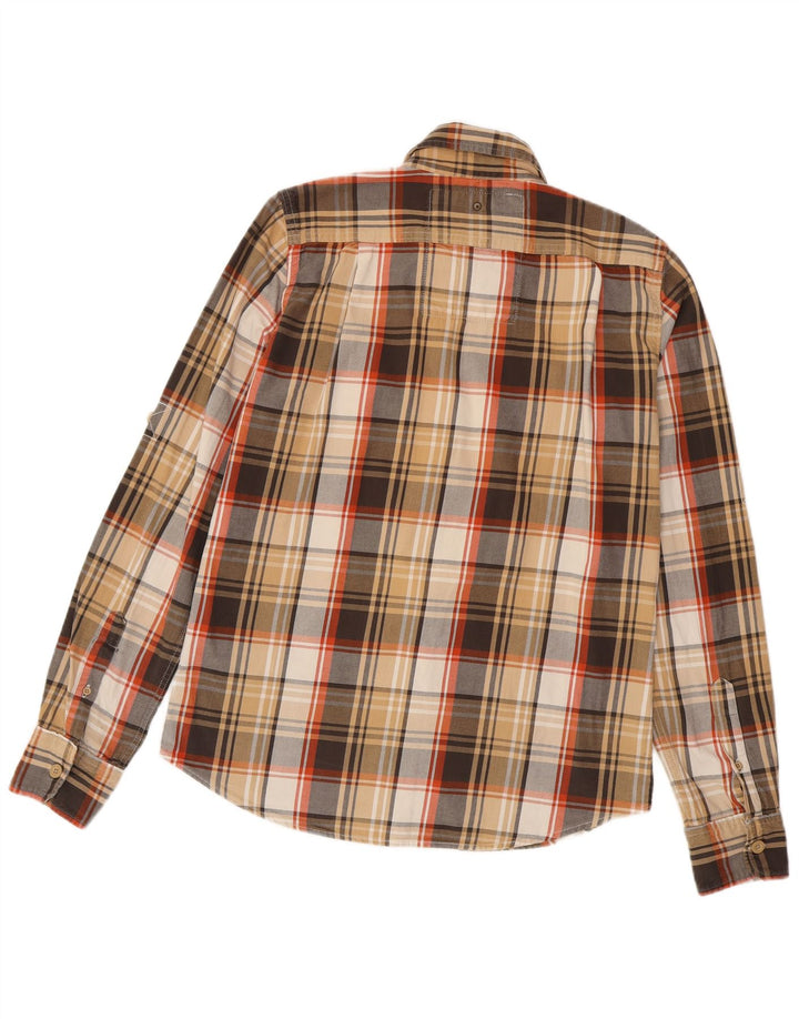 SUPERDRY Herren-Flanellhemd, groß, braun kariert, Baumwolle