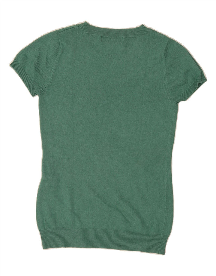MOSSIMO Womens Short Sleeve Crew Neck Jumper Sweater UK 8 Small Green Vintage Mossimo and Second-Hand Mossimo from Messina Hembry 