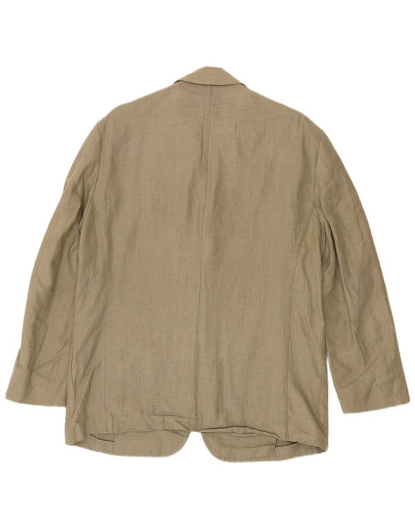 Marks & Spencer Herren-Blazer mit 3 Knöpfen, UK 40, Mittelkhaki, Leinen