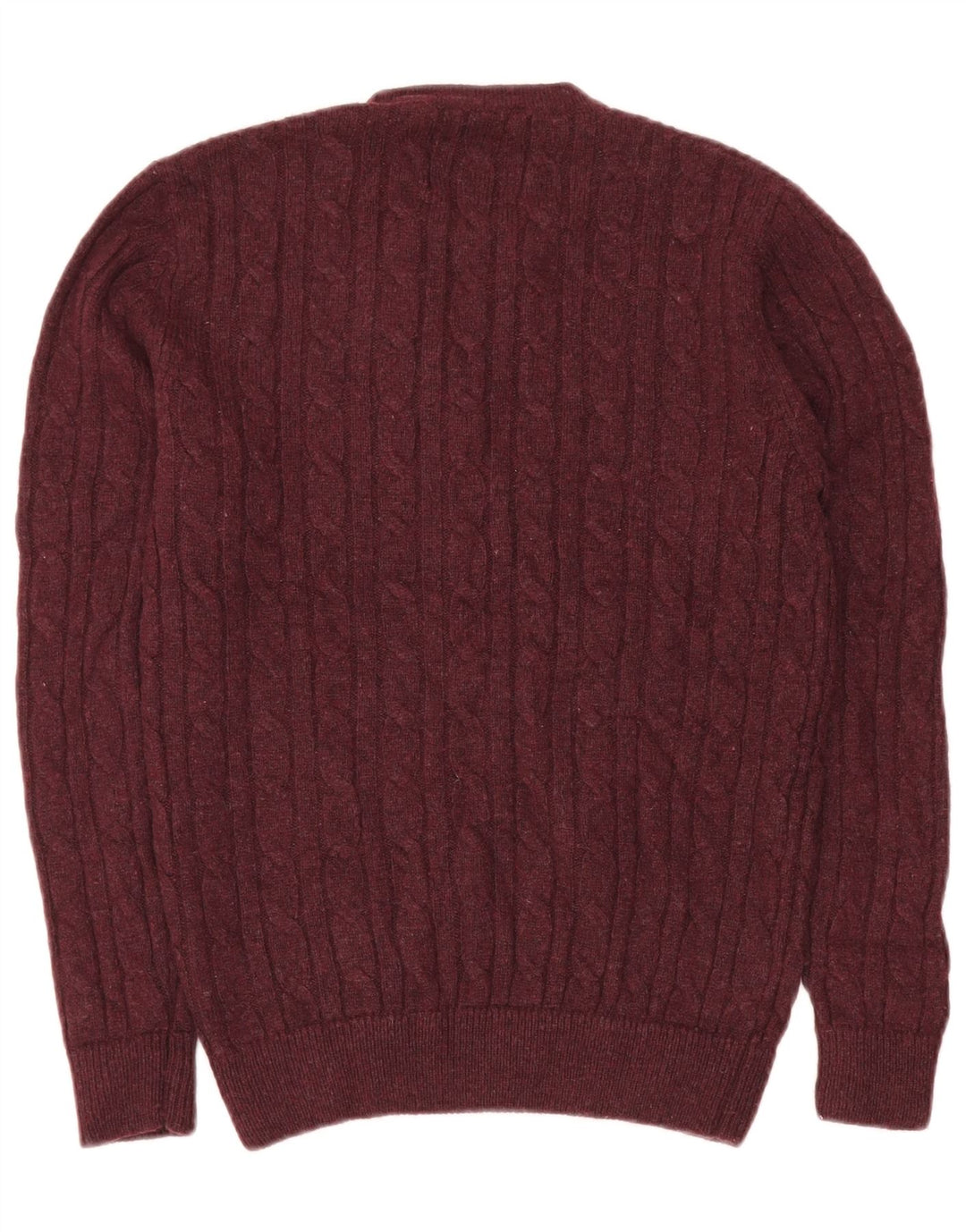 Jack Wills Herren-Pullover mit Rundhalsausschnitt, Größe S, kastanienbraunes Polyamid