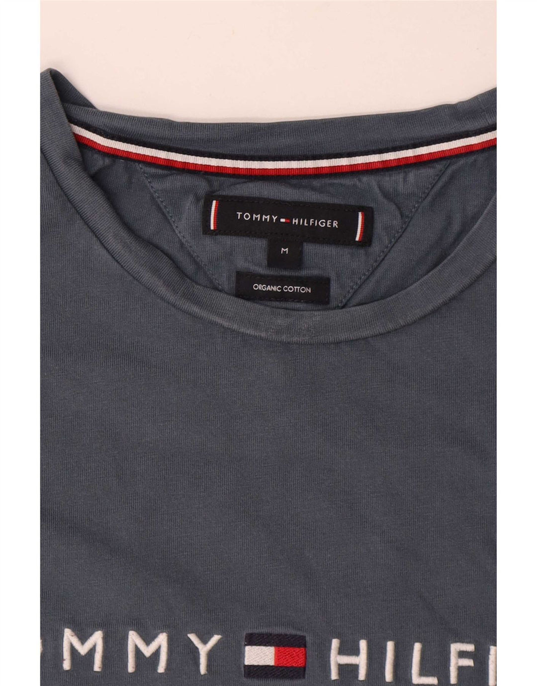 Tommy Hilfiger Herren-T-Shirt mit Grafik, mittelgraue Baumwolle