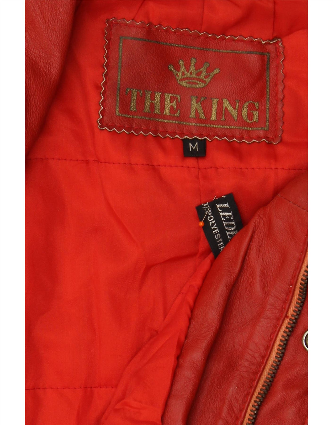 VINTAGE Herren Lederweste UK 38 Mittelrotes Leder