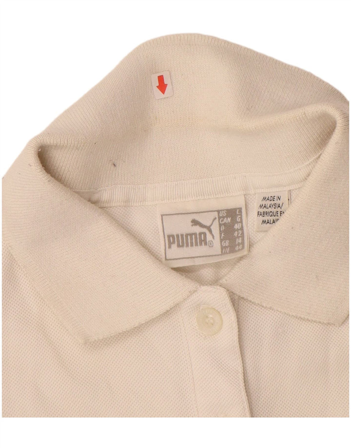 PUMA Damen Ärmelloses Poloshirt UK 14 Medium Off White