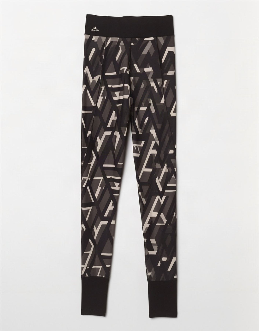 Adidas Damen Climalite Leggings UK 8/10 Small Schwarz Geometrisch