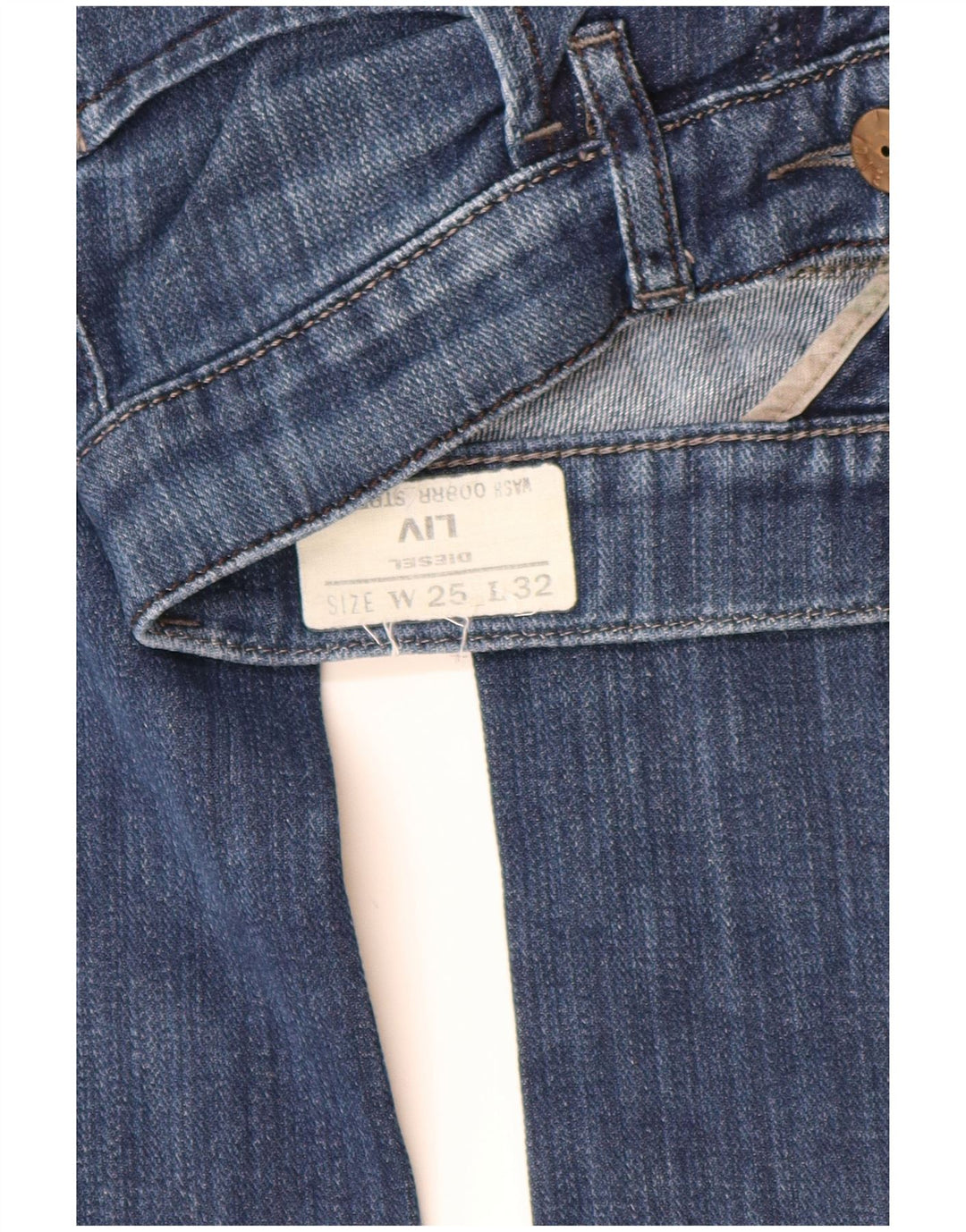 Diesel Damen Liv Straight Jeans W25 L29 Blaue Baumwolle