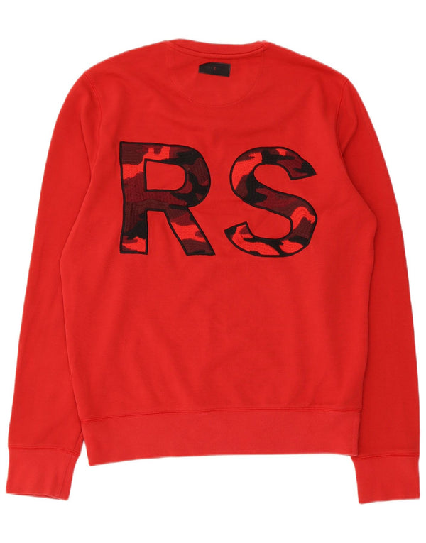 Michael Kors Damen Grafik-Sweatshirt-Pullover UK 14 Mittelrote Baumwolle