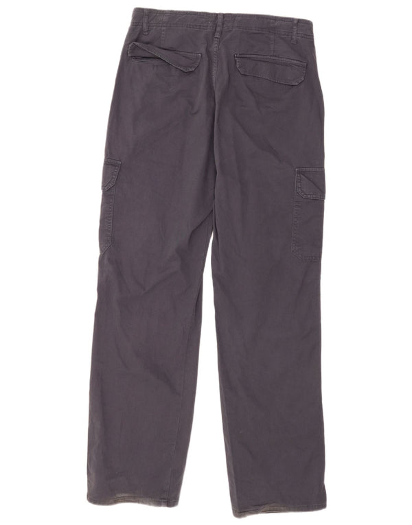 Gerade Cargohose für Damen von Zara, EU 42, Größe L, W32, L30, Marineblau, Baumwolle