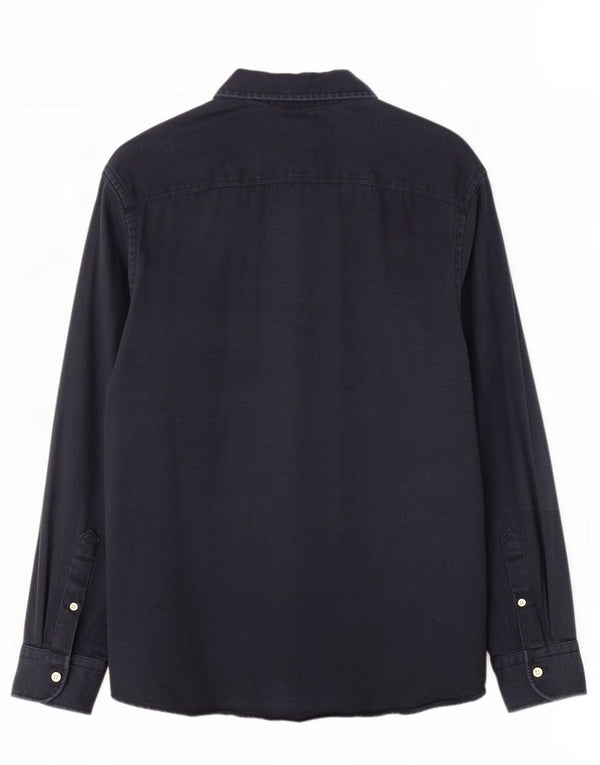 Zara Herren-Jeanshemd, groß, marineblaues Lyocell