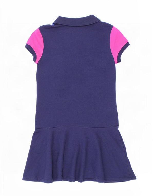 Polo Ralph Lauren Mädchen-Polokleid, 8–9 Jahre, mittleres Marineblau, Farbblock