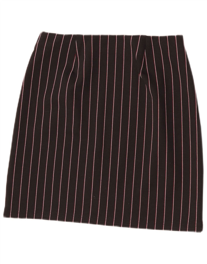 Marks & Spencer Damen Minirock UK 8 Small W26 Schwarz gestreift Polyester