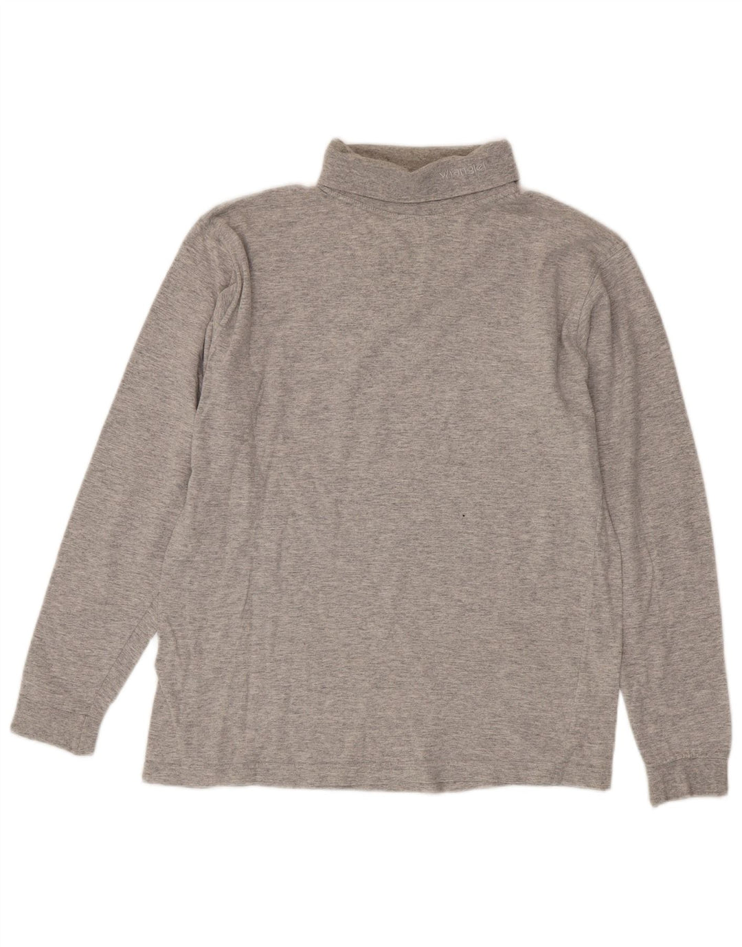 Wrangler Herren-Top mit Rollkragen, langärmelig, mittelgraue Baumwolle