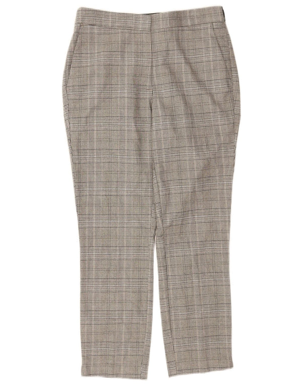 Zara Damen-Hose mit kurzem Schnitt, Größe S, W26, L24, Grau kariert