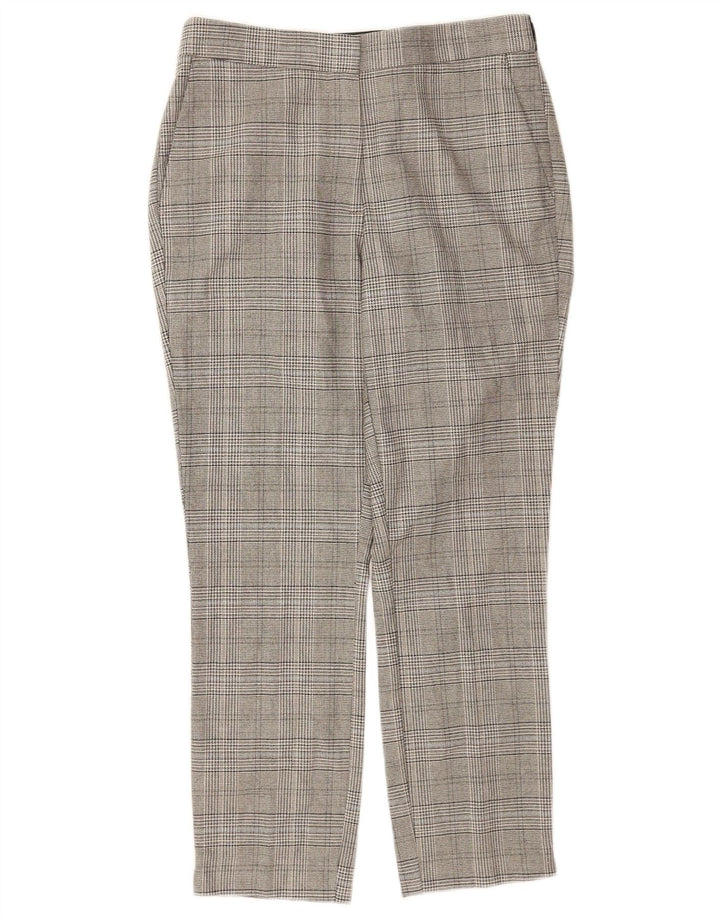 Zara Damen-Hose mit kurzem Schnitt, Größe S, W26, L24, Grau kariert