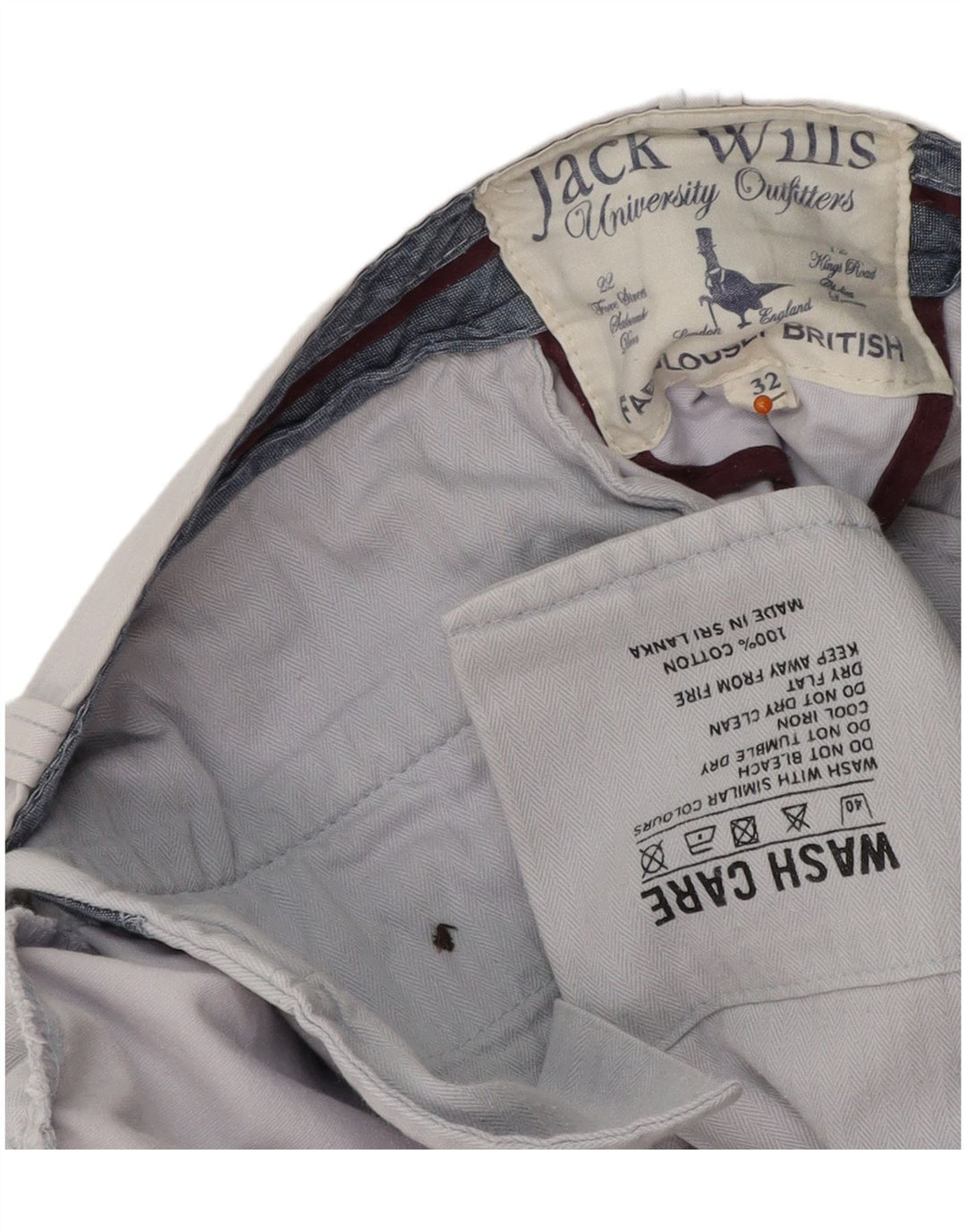 JACK WILLS Herren Chinoshorts W32 mittelblaue Baumwolle