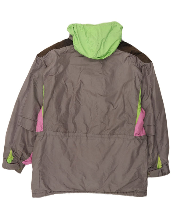 Lafont Herren-Windjacke mit Kapuze, UK 46 3XL, Grau, Farbblock