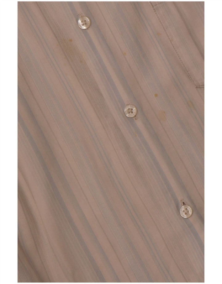 PIERRE CARDIN Herren Kurzarmhemd 2XL blau gestreift aus Baumwolle