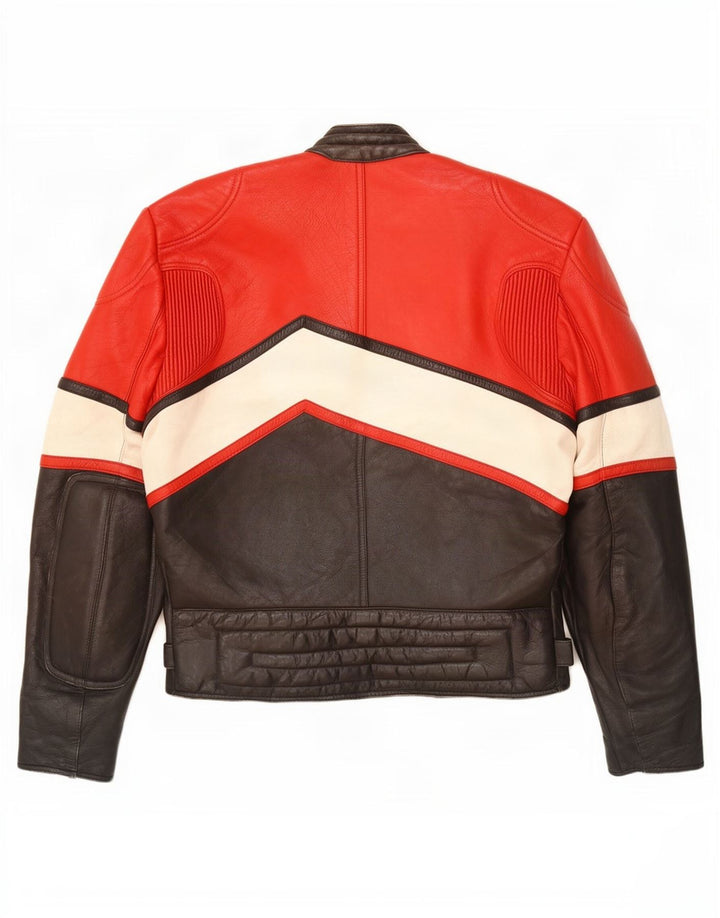 Sportex Herren Racer Jacke IT 44 XS Schwarz Colourblock Leder