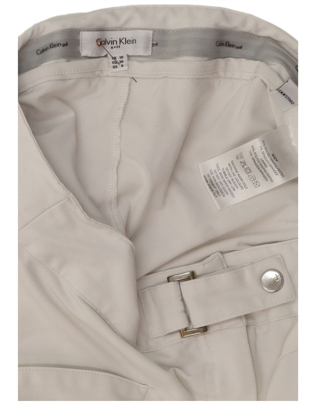 Calvin Klein Damen Minirock UK 10 Small W28 Weiß Polyester