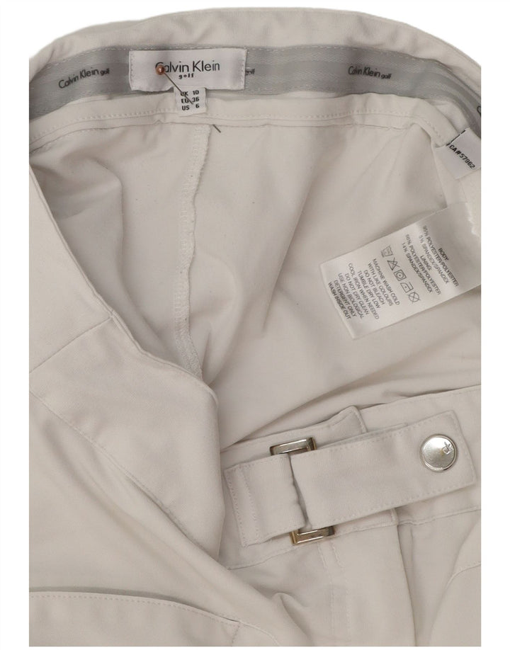 Calvin Klein Damen Minirock UK 10 Small W28 Weiß Polyester