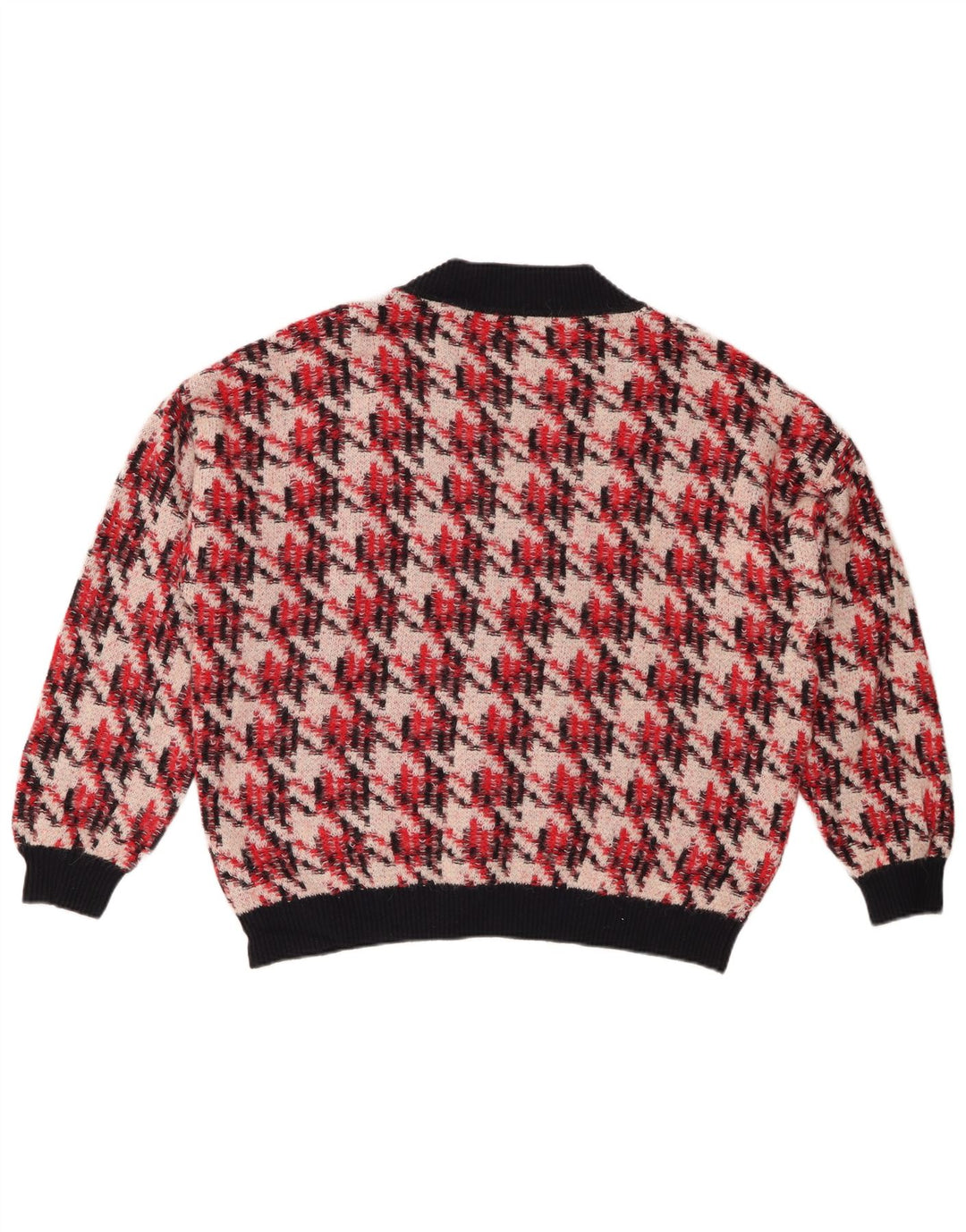 GANT Damen-Pullover, übergroß, V-Ausschnitt, Gr. 40, Größe L, roter Hahnentrittmuster