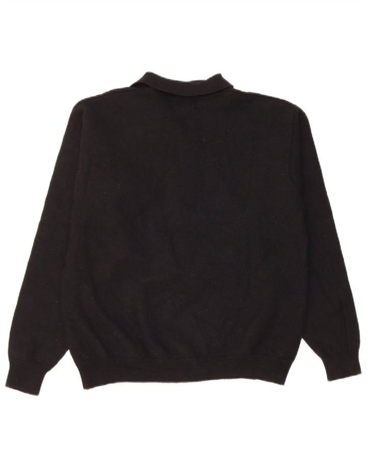 Eddie Bauer Herren-Pullover mit Polokragen, mittelschwarze Wolle