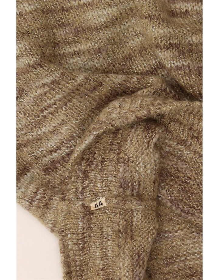 LAMBERS Womens Crop V-Neck Jumper Sweater IT 44 Medium Khaki Vintage Lambers and Second-Hand Lambers from Messina Hembry 