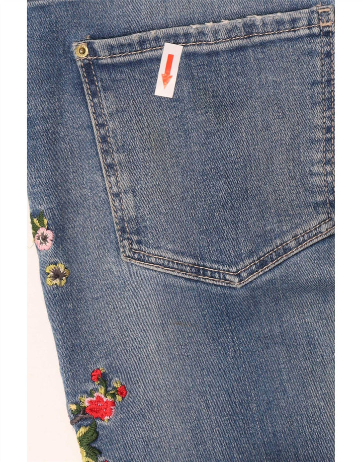 Marks & Spencer Damen Slim Jeans UK 12 Medium W32 L28 Blau geblümt