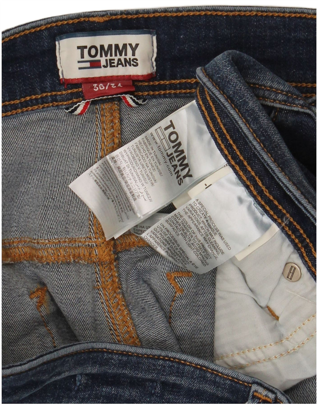 TOMMY HILFIGER Herren Stanton Skinny Jeans W38 L34 Blaue Baumwolle