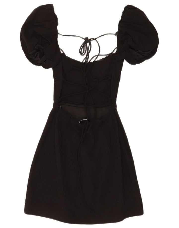 Zara Damen A-Linien-Kleid UK 4 XS Schwarz