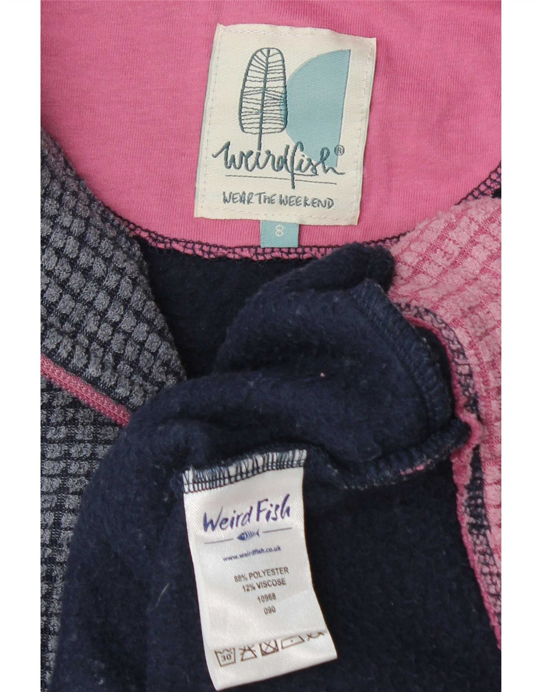 Weird Fish Damen-Fleecepullover mit Reißverschluss am Hals, Gr. 8, Blau, Polyester