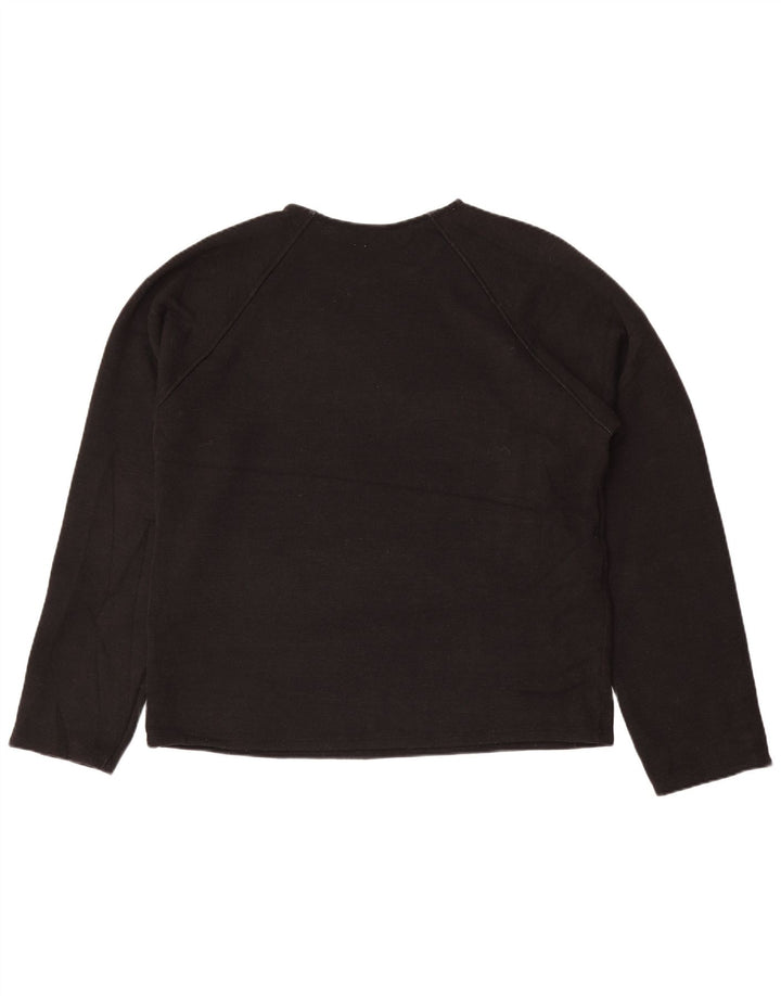 Zara Damen Übergroßer Sweatshirt-Pullover UK 16 Large Schwarz Polyester