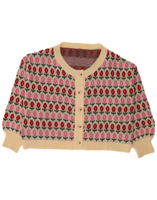 Shein Damen Curve Crop Cardigan Pullover UK 20 2XL Mehrfarbig geblümt